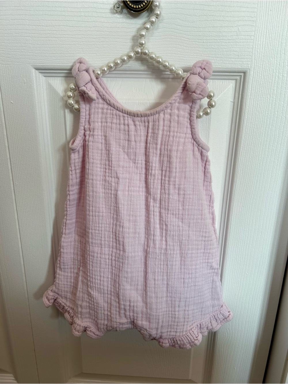 GAP Baby Lavender Gauze Romper with Braided Straps